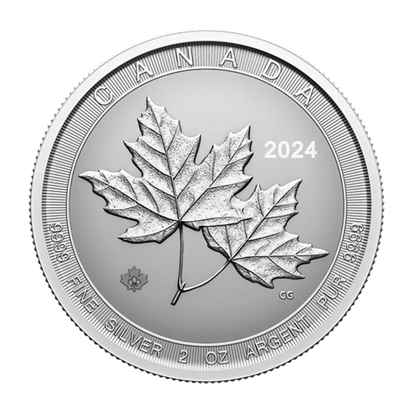 2 oz. 2024 Royal Canadian Mint Twin Maples Silver Bullion